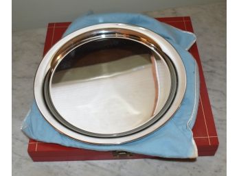 115. Cartier 11' Polished Pewter Plate W/box & Bag