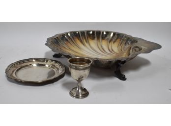 115. Antique Silver Plate Including Wallace Tray And Victorian Footed And Scalloped Dish