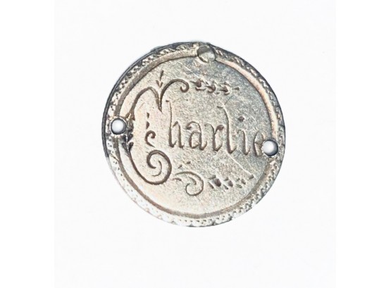 1877 Love Token Seated Liberty Coin Charm W/ Name 'Charlie'