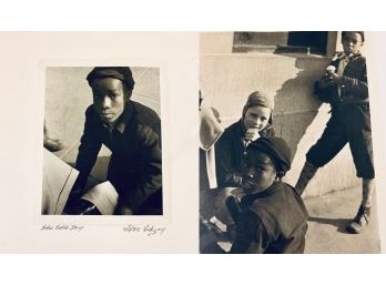 2 Orig. 1940s Photos, Shoeshine Boy Joe, Friends Alec & Mike By Walter Von Egidy