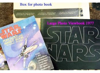 1977-78 STAR WARS Large Photo Viewbook & Orig. Box.  And 'Punch-Out & Make It' Book - Never Used