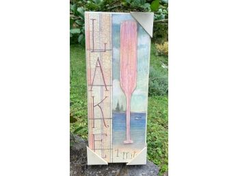 Decorative Printed Canvas Artwork For Cabin, Vacation Home: 'LAKE - 1 MILE'