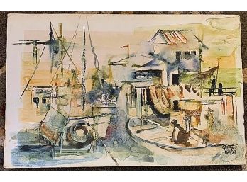 Vintage Watercolor By Gustave Wander (1924-2017)