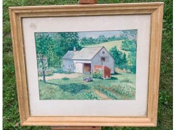 C. 1950s W/C, Middletown Springs, VT 'View From My Studio' B. W. Shattuck (1887-1983)
