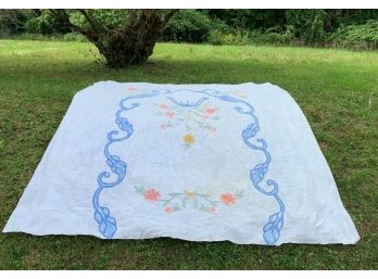 Vintage Chenille Twin Bedspread Or Topper For Full/Queen Bed