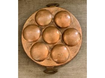 Vintage Egg Poacher, Copper & Tin?, With Handles