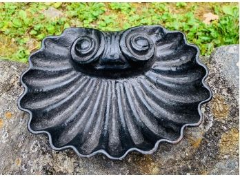 Vintage Cast Iron Shell, Miniature Bird Bath? Or Garden Decor