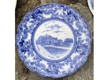 Antique MASONIC HOME, UTICA, NY Flow Blue Plate- F. Winkle & Co., Colonial Pottery UK