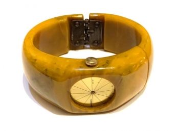 Vintage Bakelite Bracelet Watch -- For Repurposing, Watch Broken