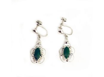Vintage Sterling & Jade Earrings