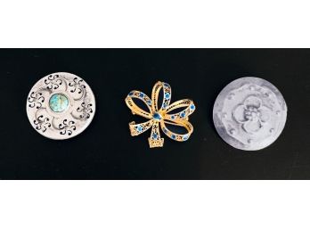 Three .800 Silver Jewelry Items, Italy, Germany, Israel