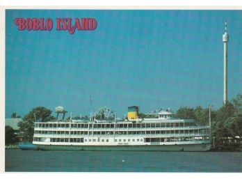 Vintage Ferries Yacht Boat Ship Old Unused Post Card Postcard Boblo Island Canada Travel Ephemera
