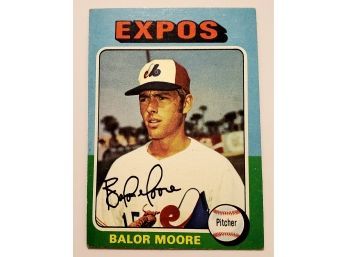 Vintage 1975 Balor Moore Montreal Expos Topps Baseball Card #592 Lot #4
