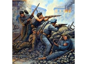 Civil War Military Fine Art Confederate Flag Rifle Gun Battlefield Photo Print $1 Start No Reserve 4x6'