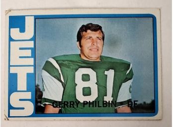 Vintage 1972 Gerry Philbin New York Jets NFL Football Card #113 Lot #154