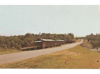 Vintage Unused Postcard Covered Miller Bridge Dadeville Alabama Ephemera Old Paper
