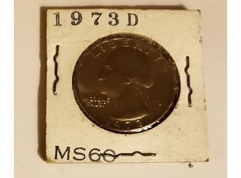 1973 D MS60 Quarter 25 Cent Coin Lot #51