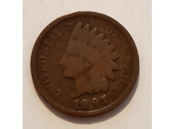 Old 1897 Key Date Indian Head Penny One Cent Coin Lot #4