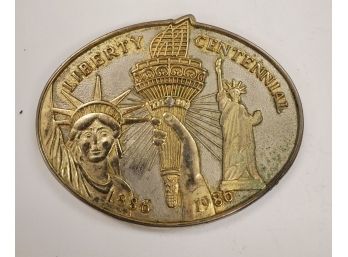 Old Vintage Statue Of Liberty Centennial 1886-1986  Numbered Belt Buckle Made In USA United States Of America