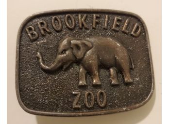 Old Vintage Brookfield Zoo Chicago Illinois Elephant Eagle Belt Buckle Made In USA United States Of America