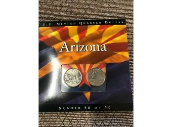 2008 Arizona United States Mint P & D Philadelphia Denver Brilliant Uncirculated Quarter Cent Set Lot #323