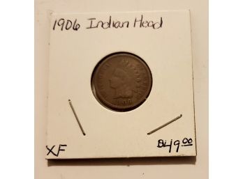 Old 1906 Indian Head Penny One Cent Coin Lot #251