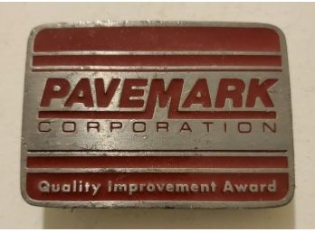 Old Vintage Pavemark Corporation Quality Improvement Award Belt Buckle Made In USA United States Of America