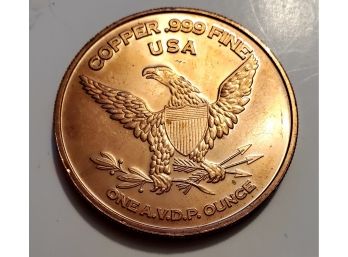 1 Ounce Fine Copper Commemorative Afghanistan War Veterans Military Token Coin Eagle Lot #504