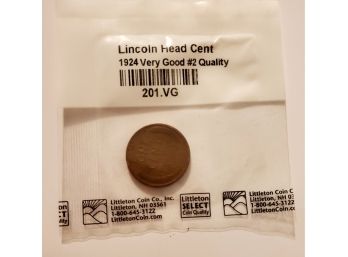 Old 1924 VG Very Good United States Mint Lincoln Head Cent Wheat Penny Coin Lot #65