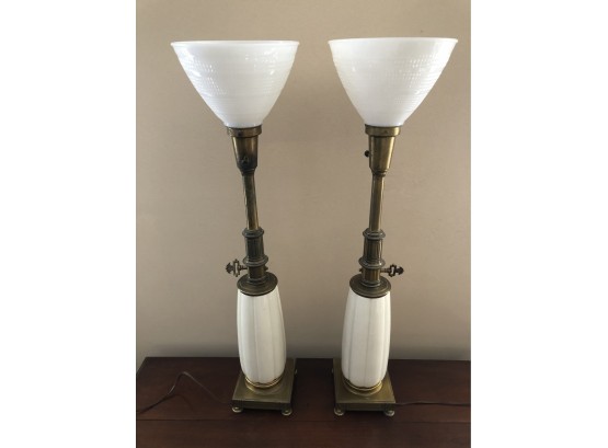 Pair Of Vintage Lenox Torch Lamps