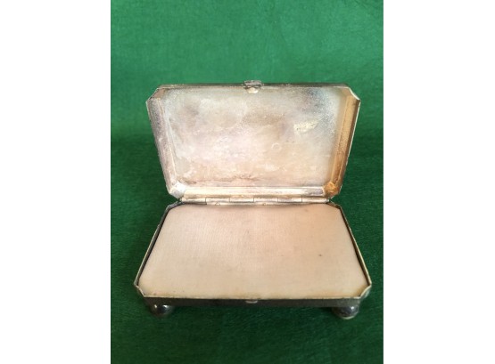 Great Vintage Footed Silver Jewelry  Box