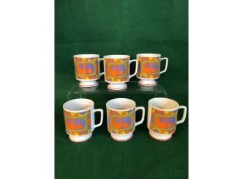 Set Of 6 MCM  Coffee Mugs