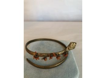 Cool Vintage Snake Bracelet With Coral Looking Beads