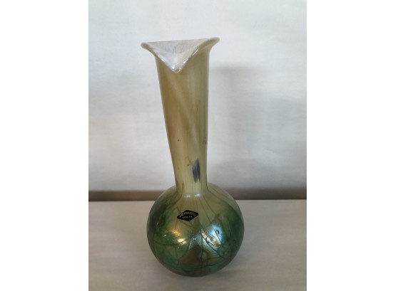Iridescent Vintage Phoeicia Glass Malta Studio  8'vase