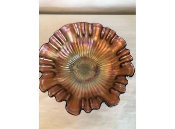 Antique 8' Purple Carnival Glass Bowl