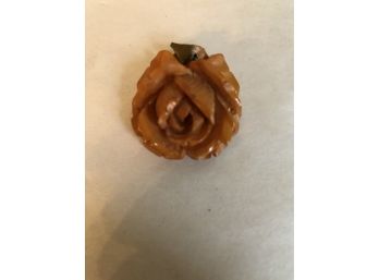 Carved Vintage Bakelite Rose Pendant