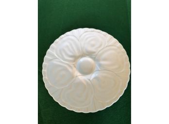 Antique 8 1/2'  White Porcelain Oyster Plate