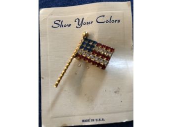 Vintage Old Store Stock Flag Pin