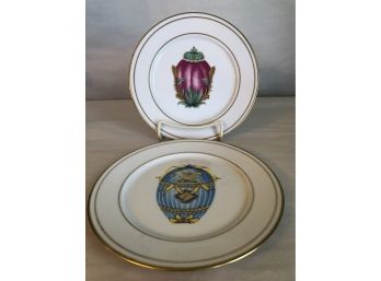 2 Limoges 7 1/2' Plates With Faberge Eggs On Them