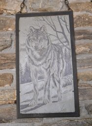 Painted Wolf On Slate