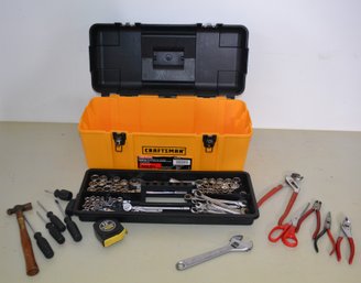 Craftsman Tool Box With Assorted Sockets, Wrenches And Varios Allotment Of Tools
