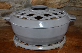 John Right Lattice Stovetop Enameled Cast Iron Sove Humidifier Steamer