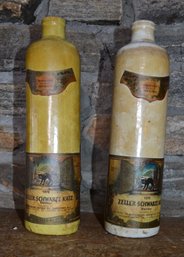 Set Of Two Vintage Ceramic Wine Bottles