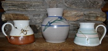 Studio Pottery Jane Vase And Set Of Mugs
