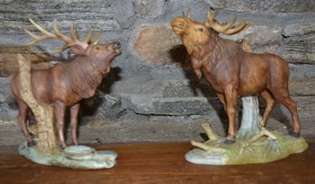 Moose & Elk Porcelain Figurines Andrea By Sadek