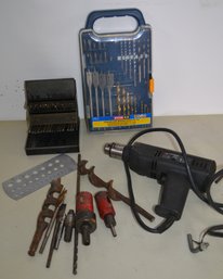 Black & Decker 1/3 HP 3/8' Drill, Ryobi Drill Bit Set, Hole Drill Bits & Vintage General Hardware Bits
