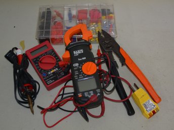 Electrical Supplies... Klein Meter, Nuts, Connectors, Wire Strippers & Other Assorted Electrical Needs