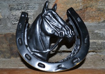 Lucky House That Gets Adorned With This Horse And Horseshoe Metal Door Knocker