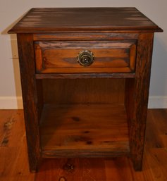 Wood Side Table Or Nightstand With Drawer
