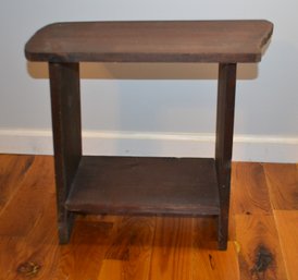 Wood Side Table With Organic Edged Top